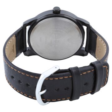Sonata Quartz Analog Black Dial Leather Strap Watch for Men