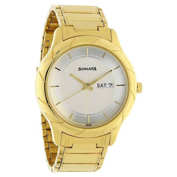 Sonata Quartz Analog White Dial Stainless Steel Strap Watch for Men - image number 1