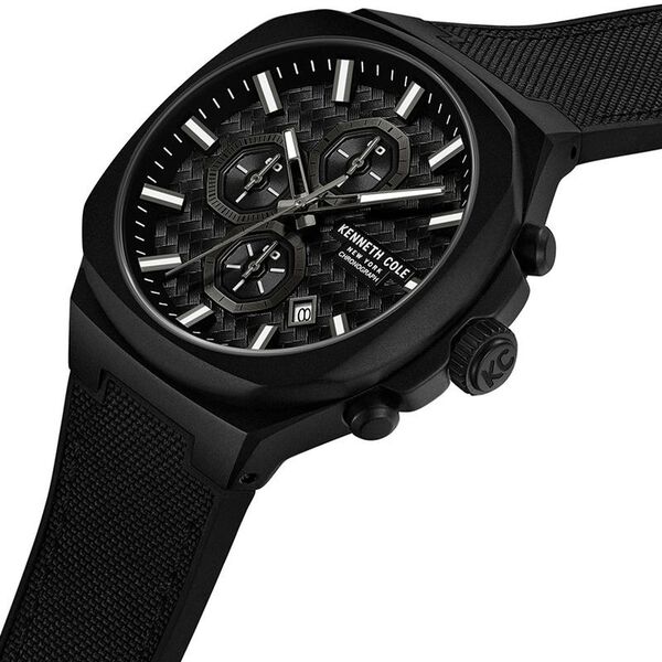 Kenneth Cole Quartz Chronograph Black Dial Black Silicone Strap Watch For Men - image number 2