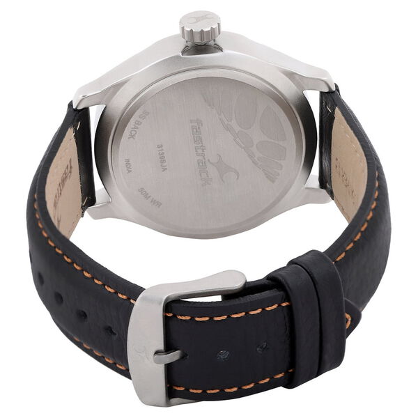 Fastrack Quartz Analog Black Dial Leather Strap Watch for Guys - image number 3