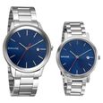 Sonata Quartz Analog with Date Black Dial Metal Strap Watch for Couple