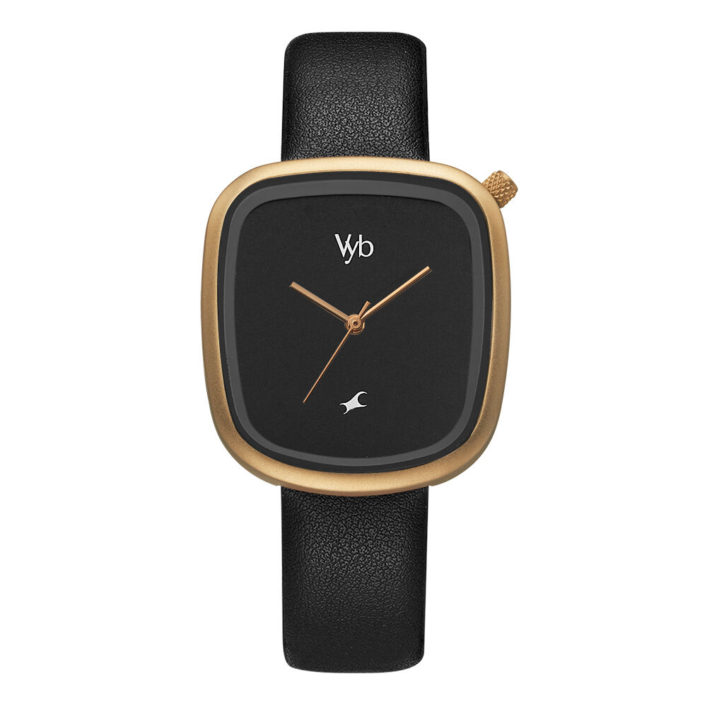 Buy Online Fastrack Vyb Prodigy Quartz Analog Black Dial Leather
