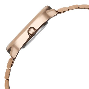 Vyb Enigma By Fastrack Quartz Analog Pink Mother of Pearl Dial Rose Gold Metal Strap Watch For Girls
