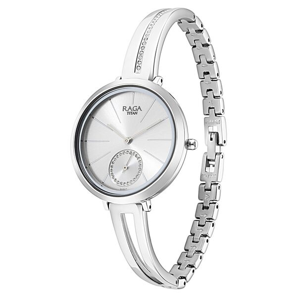 Titan Raga Viva Silver Dial Women Watch With Metal Strap - image number 3