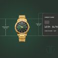 Titan Karishma Quartz Analog Green Dial Golden Stainless Steel Strap Watch For Men - image number 3