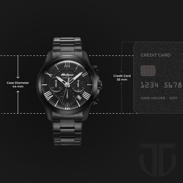 Titan Octane Classic Sporty Black Dial Chronograph Stainless Steel Strap Watch for Men