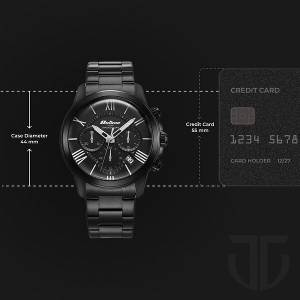 Titan Octane Classic Sporty Black Dial Chronograph Stainless Steel Strap Watch for Men - image number 2