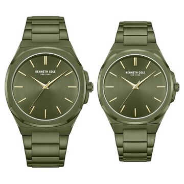 Kenneth Cole Kenneth Cole Quartz Analog Green Dial With Green Stainless Steel Strap Watch for Couple