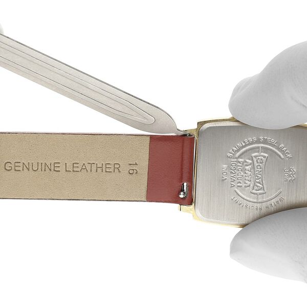 16 mm Red Genuine Leather Strap for Women - image number 5