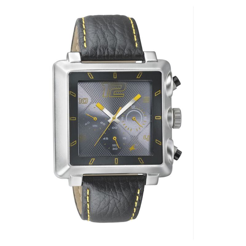 Fastrack Quartz Chronograph Grey Dial Leather Strap Watch for Guys