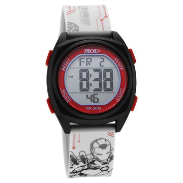 Zoop Marvel Digital Dial Polyurethane Strap with Iron Man Character Watch for Kids