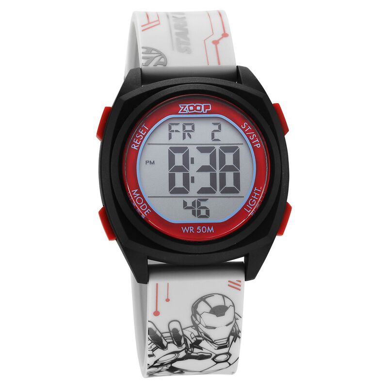 Zoop Marvel Digital Dial Polyurethane Strap with Iron Man Character Watch for Kids