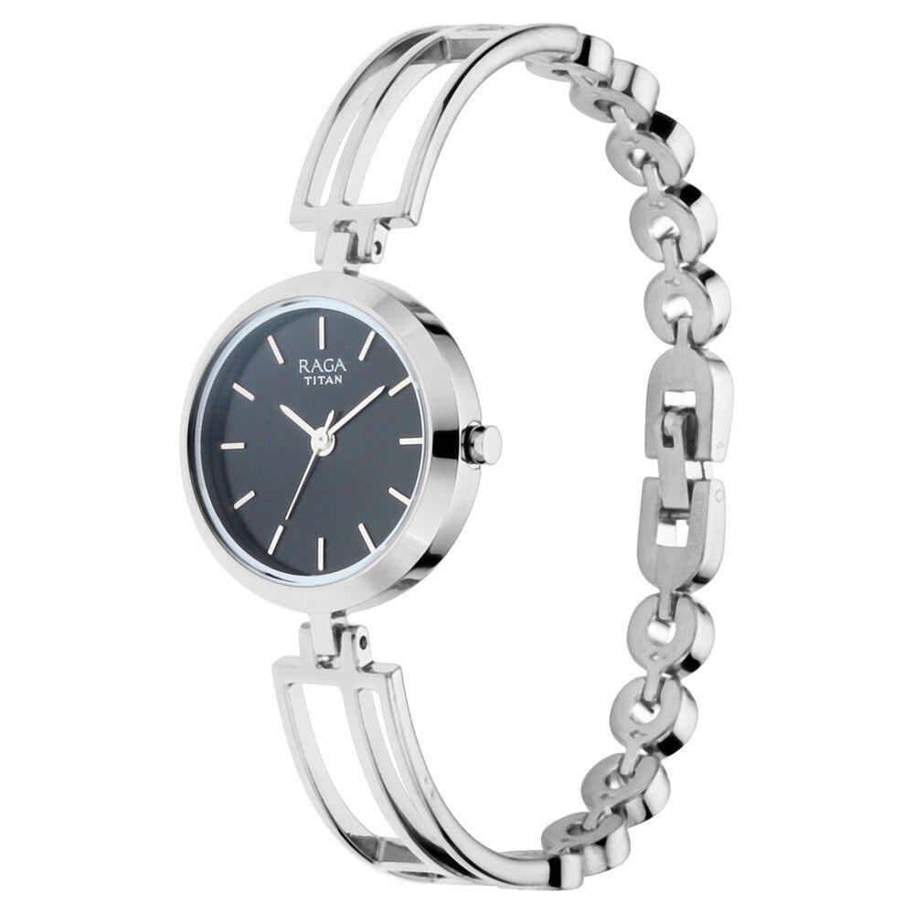 Buy Online Titan Raga Viva Black Dial Analog Metal Strap Watch for Women 2622sm01 p Titan