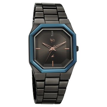 Vyb Pioneer By Fastrack Quartz Analog Grey Dial Grey Metal Strap Watch For Guys
