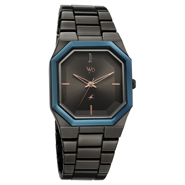 Vyb Pioneer By Fastrack Quartz Analog Grey Dial Grey Metal Strap Watch For Guys - image number 1