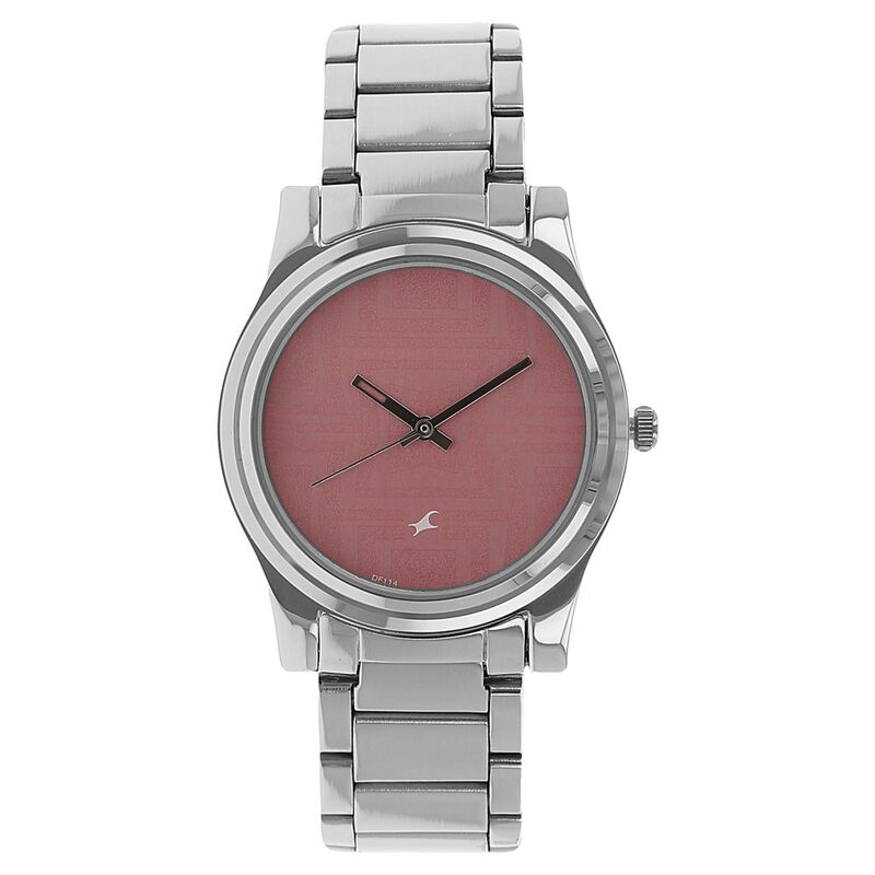Fastrack Quartz Analog Pink Dial Stainless Steel Strap Watch for Girls - image number 0