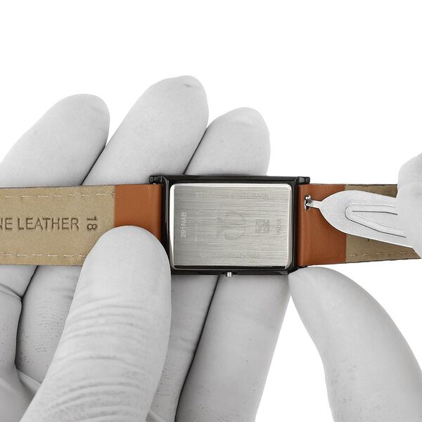 22 mm Tan Genuine Leather Strap for Men - image number 6