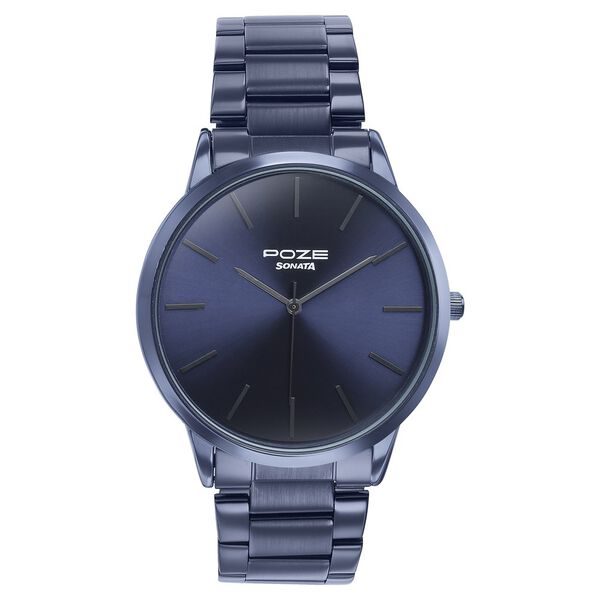 Sonata Poze Quartz Analog Blue Dial Blue Color Stainless Steel Strap Watch For Men - image number 1
