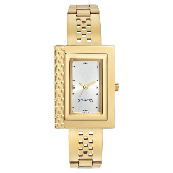 Sonata Quartz Analog Silver Dial Strap Watch for Women - image number 0
