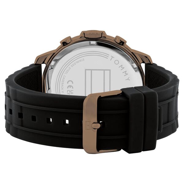 Buy Online Tommy Hilfiger Quartz Multifunction Black Dial Silicone ...