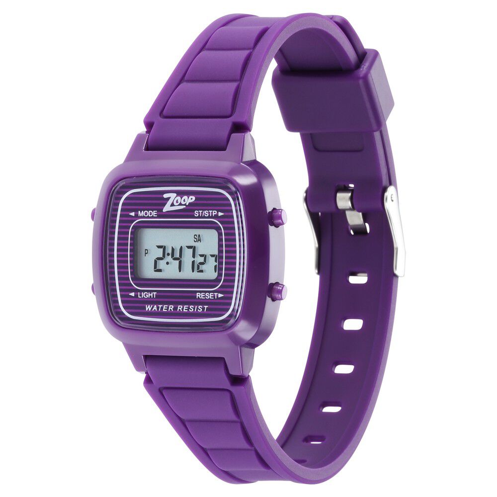 Buy Online Zoop Digital Watch with Digital Dial & Purple Strap for
