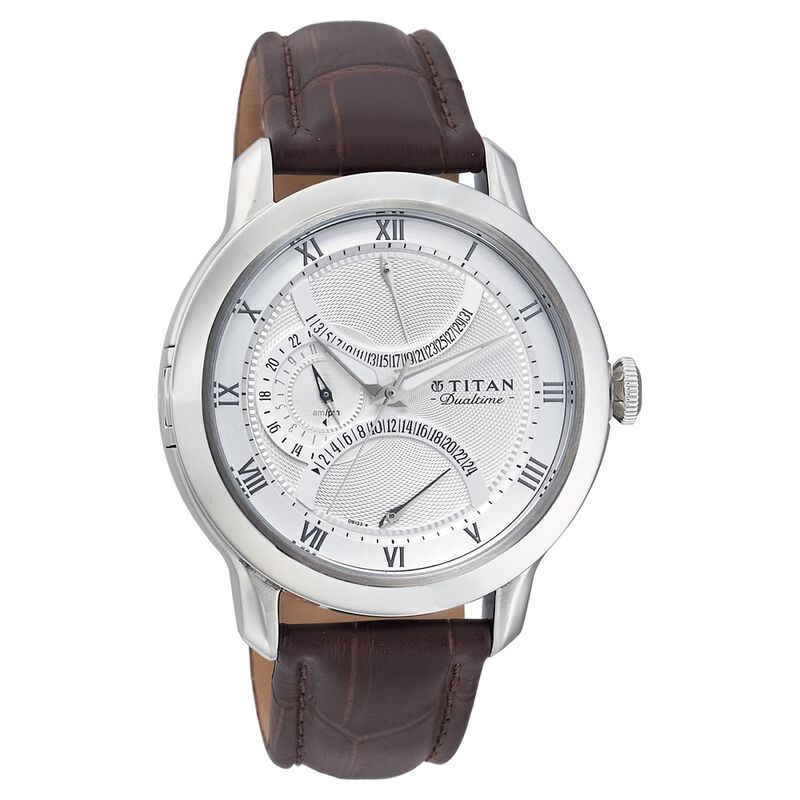 Titan Quartz Analog Silver Dial Watch for Men