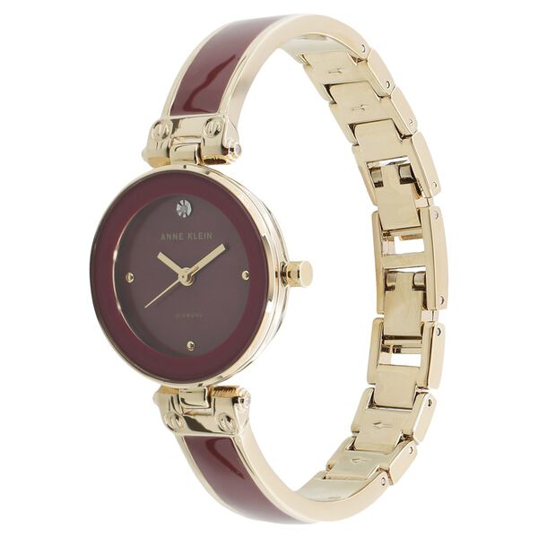 Anne Klein Quartz Analog Maroon Dial Ceramic Strap Watch for Women - image number 1
