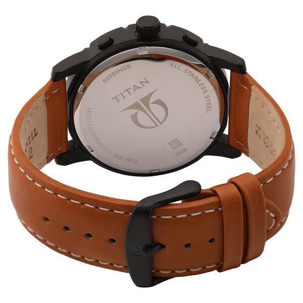 Titan Quartz Multifunction Black Dial Leather Strap watch for Men - image number 4
