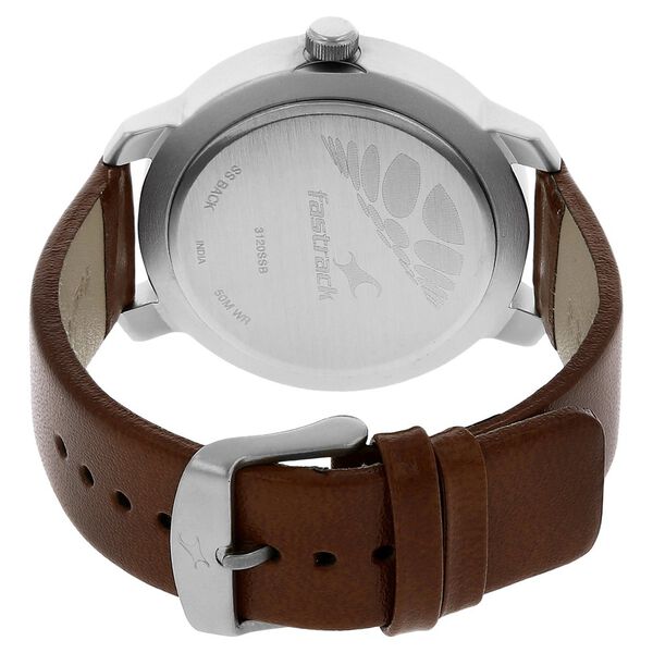 Fastrack Quartz Analog White Dial Leather Strap Watch for Guys - image number 3