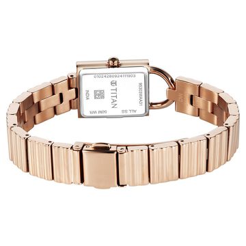 Titan Metro Quartz Analog Green Dial Stainless Steel Strap Watch For Women