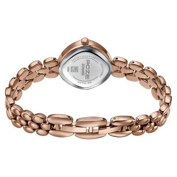 Poze Poze Quartz Analog Pink Dial Rose Gold Metal Strap Watch For Women