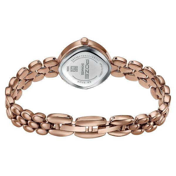 Poze Poze Quartz Analog Pink Dial Rose Gold Metal Strap Watch For Women - image number 6