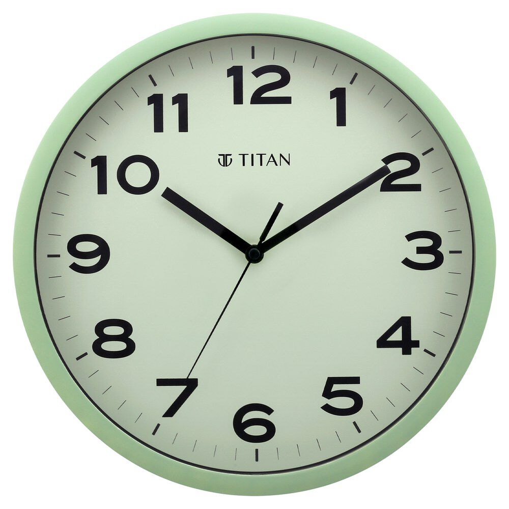 Buy Online Titan Classic Light Green Wall Clock with Silent Sweep