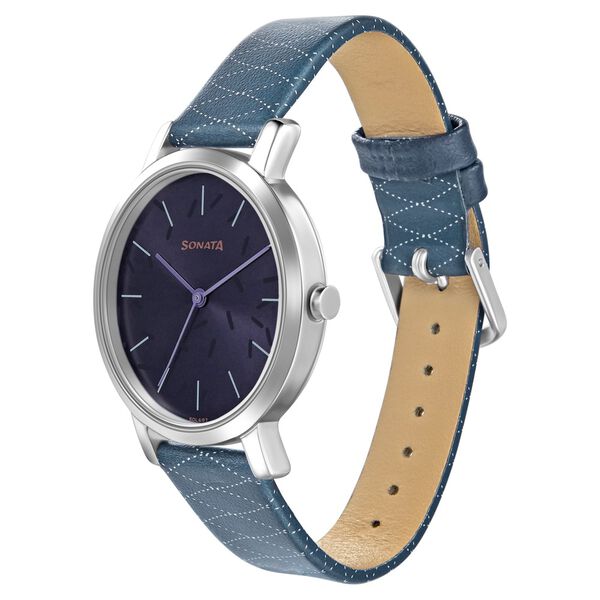 Sonata Play Blue Dial Women Watch With Leather Strap - image number 1