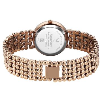 Vyb Iconique By Fastrack Quartz Analog Purple Dial Rose Gold Metal Strap Watch For Girls