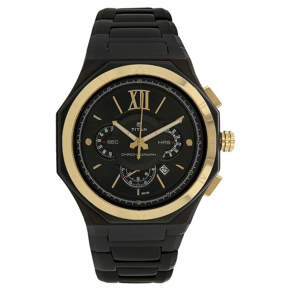 Titan Regalia Rome Black Dial Chronograph Stainless Steel Strap watch for Men - image number 0