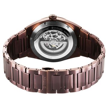 Titan Nexus Skeletal Automatic Analog with Brown Dial Brown Stainless Steel Strap Watch for Men