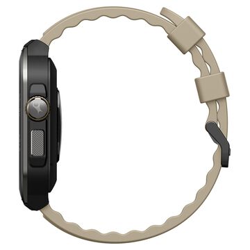 Fastrack Active Pro with 4.69 cm AMOLED Display and AOD, Functional Crown, BT Calling Rugged Smartwatch with Khaki Strap