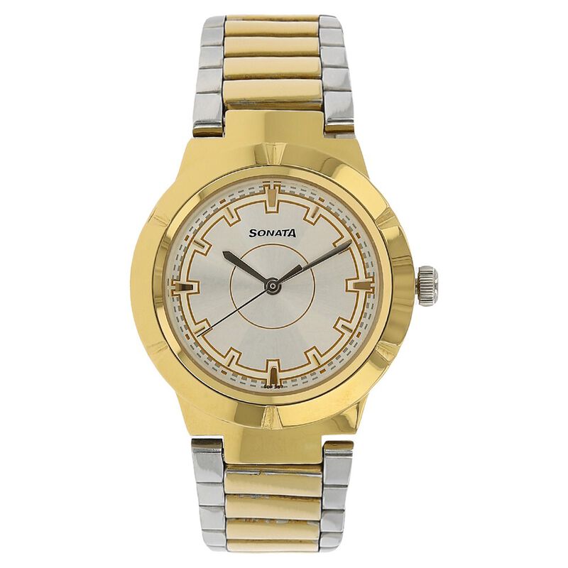 Sonata Professional White Dial Women Watch With Stainless Steel Strap