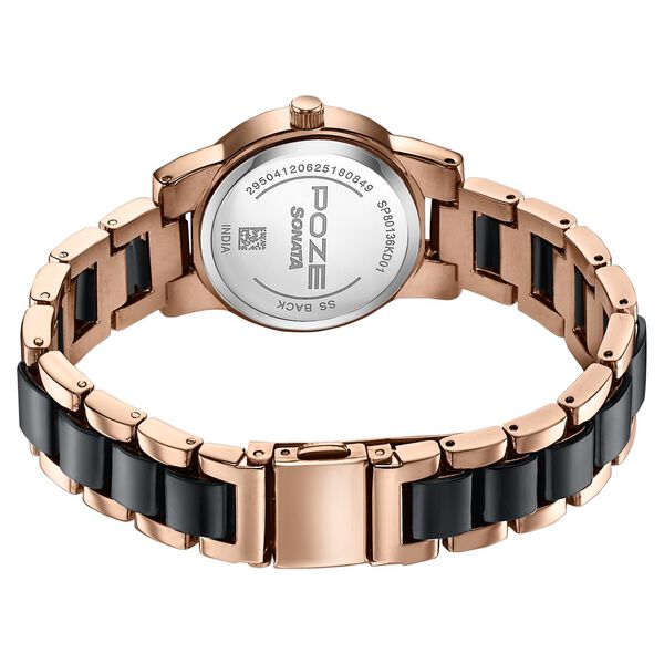 Sonata Poze Quartz Analog White Dial Two Toned Metal & Plastic Strap Watch For Women - image number 5
