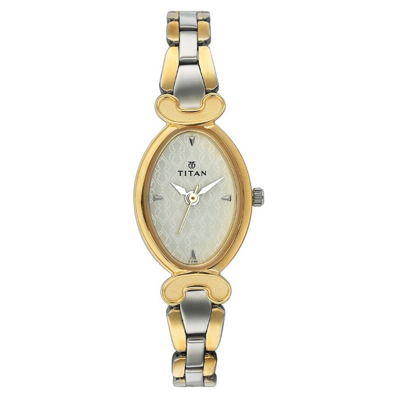 Titan Quartz Analog Champagne Dial Watch for Women