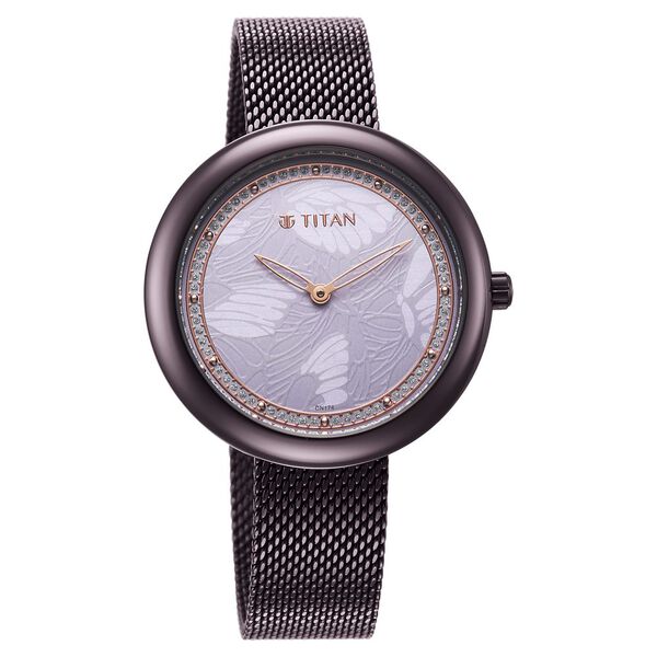 Glitz Purple Dial Stainless Steel Strap Watch for Women - image number 0