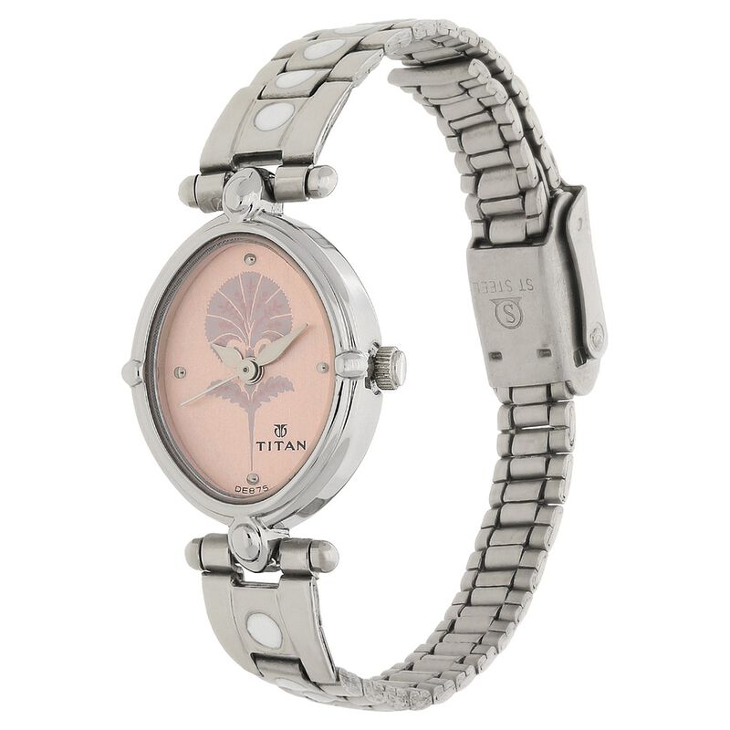 Titan Quartz Analog Pink Dial Stainless Steel Strap Watch for Women - image number 1