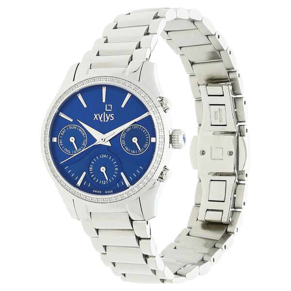 Xylys Swiss Multifunction Silver Stainless Steel Strap and Blue Dial Watch For Women - image number 1