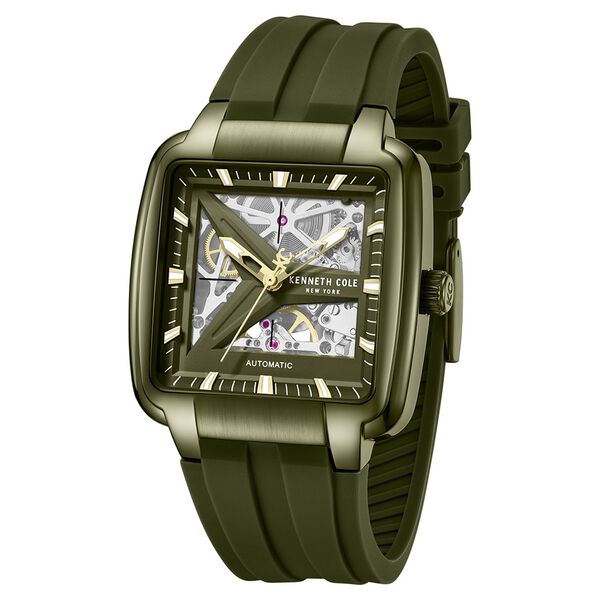 Kenneth Cole-Automatic Green Dial Green Silicone Strap Watch For Men - image number 1
