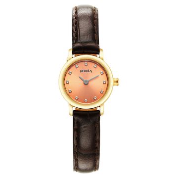 Titan Nebula Vintage 18k Gold Analog with Diamond Studded Indices Watch for Women