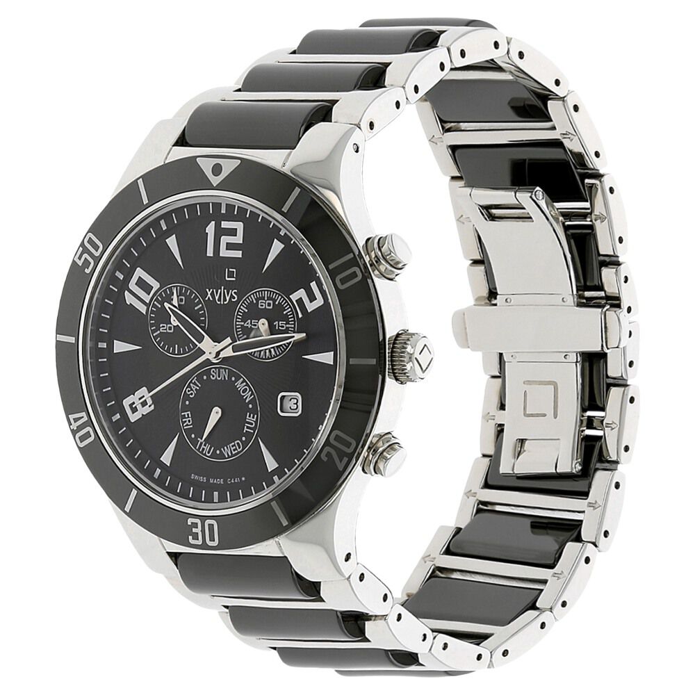 Xylys Quartz Chronograph Blue Dial Stainless Steel Ceramic Strap Watch for Men