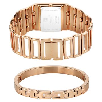 Titan Raga Power Pearls 2.0 Quartz Analog Mother Of Pearl Dial Rose Gold Metal Strap Watch For Women