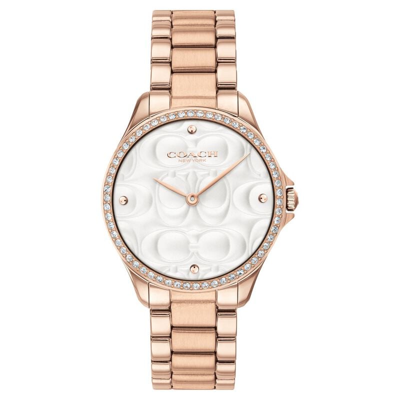 Coach Slim Easton Silver Dial Grey Leather Strap Watch for Women - 14502686 main image 0