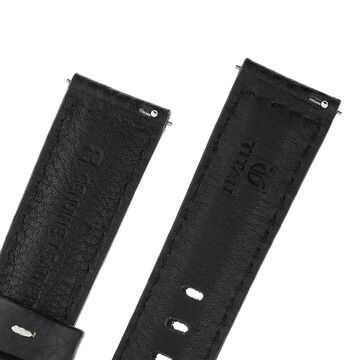 20 mm Black Genuine Leather Straps for Men